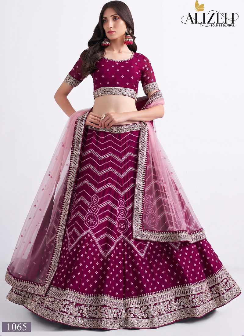 Alizeh Bridal Heritage Premium 1065 Silky Georgette Lehenga Choli Wholesale Online